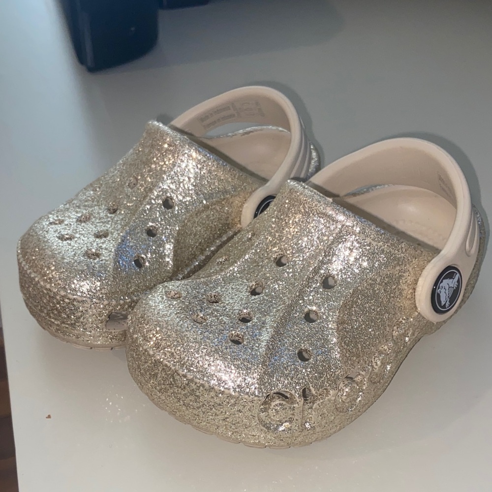 CROCS Kids Sparkly Sandals - Gold
